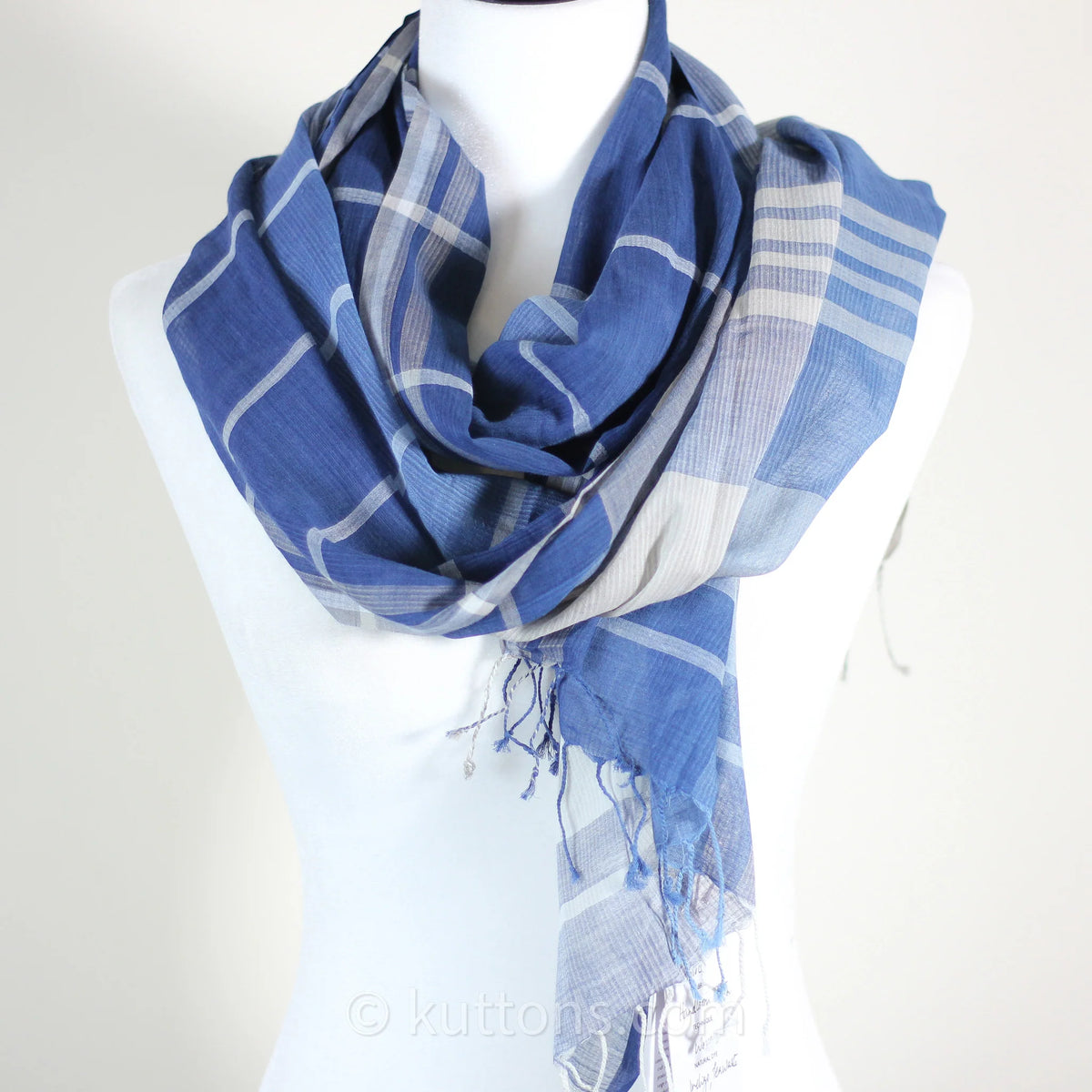 Naturally Dyed Handwoven Cotton Stole Indigo Tea Waste Featherweight Fashion Wrap Blue 23x80 multiple designs