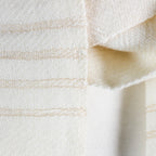 Handwoven Himalayan Merino Woolen Scarf with Tusser Silk Border Cream 11x52 Small