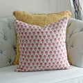 25 Lea Linen Hand Block Printed Cushion Cover Handmade Decorative Pillow 20x20