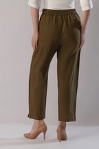 Linen Tapered Pant Relaxed Fit Linen Pants with Elastic Waist