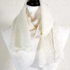Soft Featherweight 100 Cashmere Scarf Handspun Pashmina Stole from Ladakh Himalayas Cream 15x70