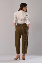 Linen Wrap Top Structured Wrap Linen Top with Tie Waist