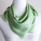 Pure Mulberry Silk Bandana Scarf Luxurious 100 Mulberry Silk Neck Square Emerald Green 24x25