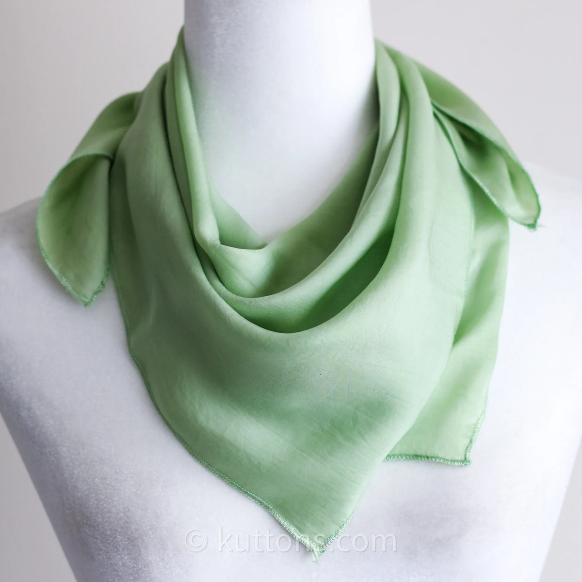 Pure Mulberry Silk Bandana Scarf Luxurious 100 Mulberry Silk Neck Square Emerald Green 24x25