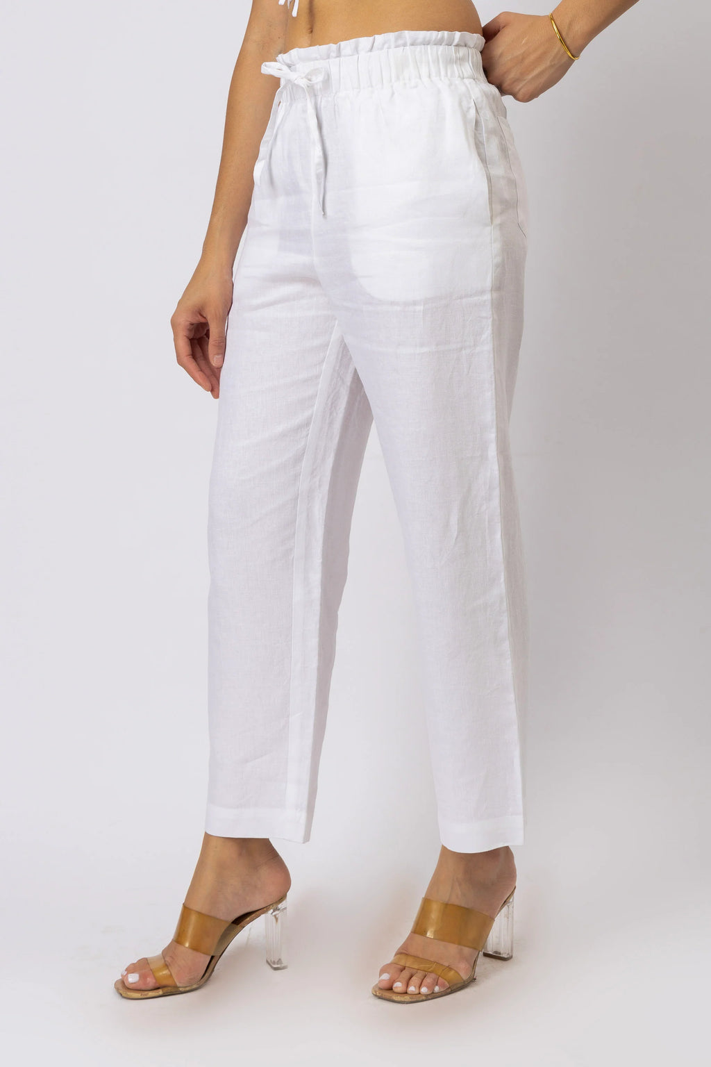 European Linen Relaxed Drawstring Pants