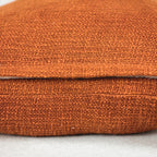 Hand Woven Solid Textured Cotton Throw Pillow Cover With Decorative Corner Tassels Rusted Orange 18x18