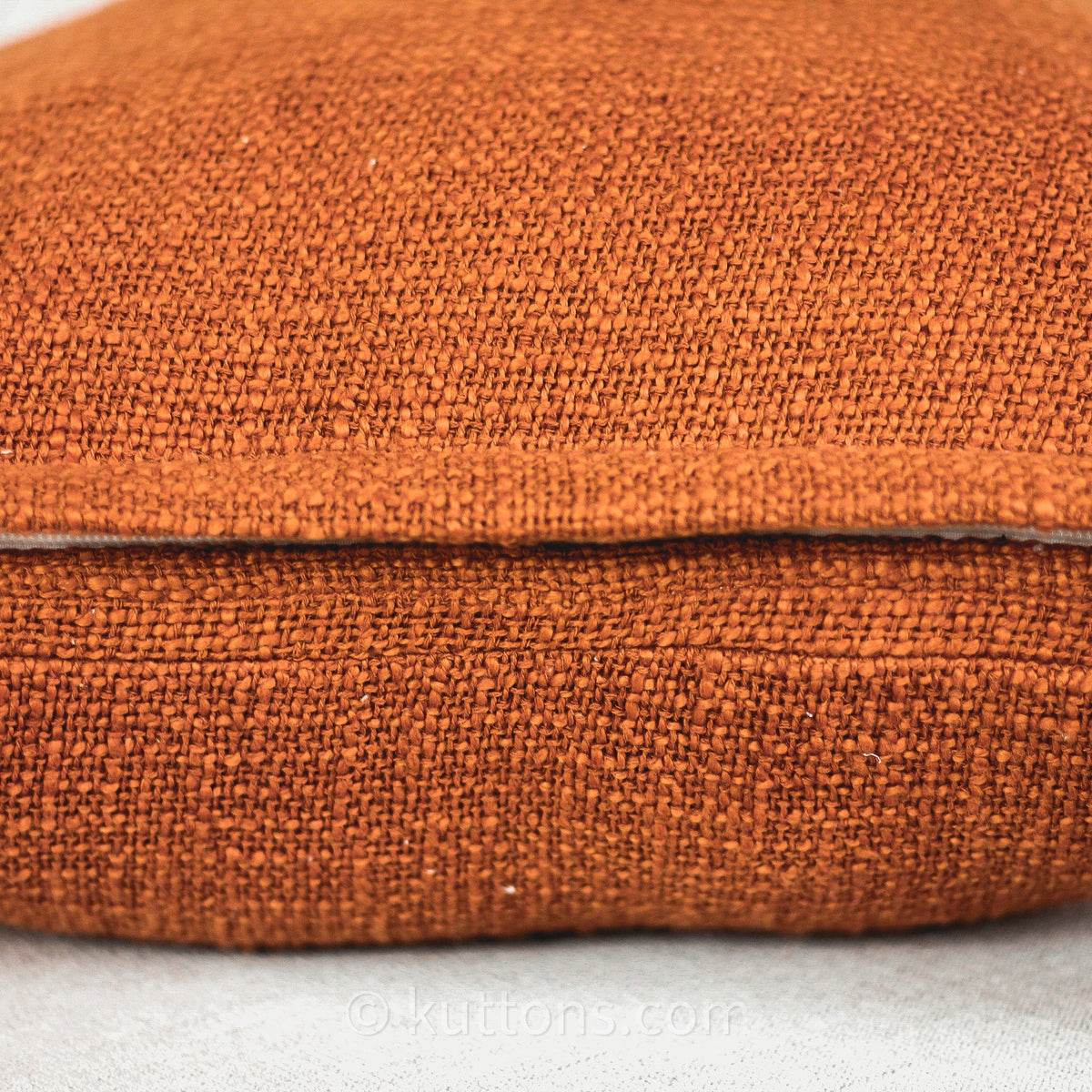 Hand Woven Solid Textured Cotton Throw Pillow Cover With Decorative Corner Tassels Rusted Orange 18x18
