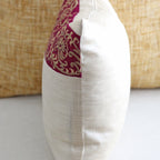 Decorative Silk Cushion Cover Intricate Floral Embroidery Cream Pillow 155