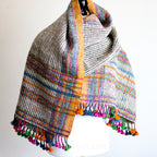 Handspun Handwoven Woolen Shawl Wrap Rustic Throw Colourful Stripes