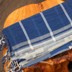 Naturally Dyed Handwoven Cotton Stole Indigo Tea Waste Featherweight Fashion Wrap Blue 23x80 multiple designs