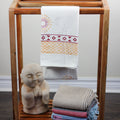 Waffle Weave Handwoven Hand Block Printed Decorative Cotton Towel Powder Bath Room Decor White 29x60