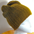 Naturally Dyed 100 Pashmina Cashmere Hat Handspun Handknit in Ladakh Himalayas Greenish Brown