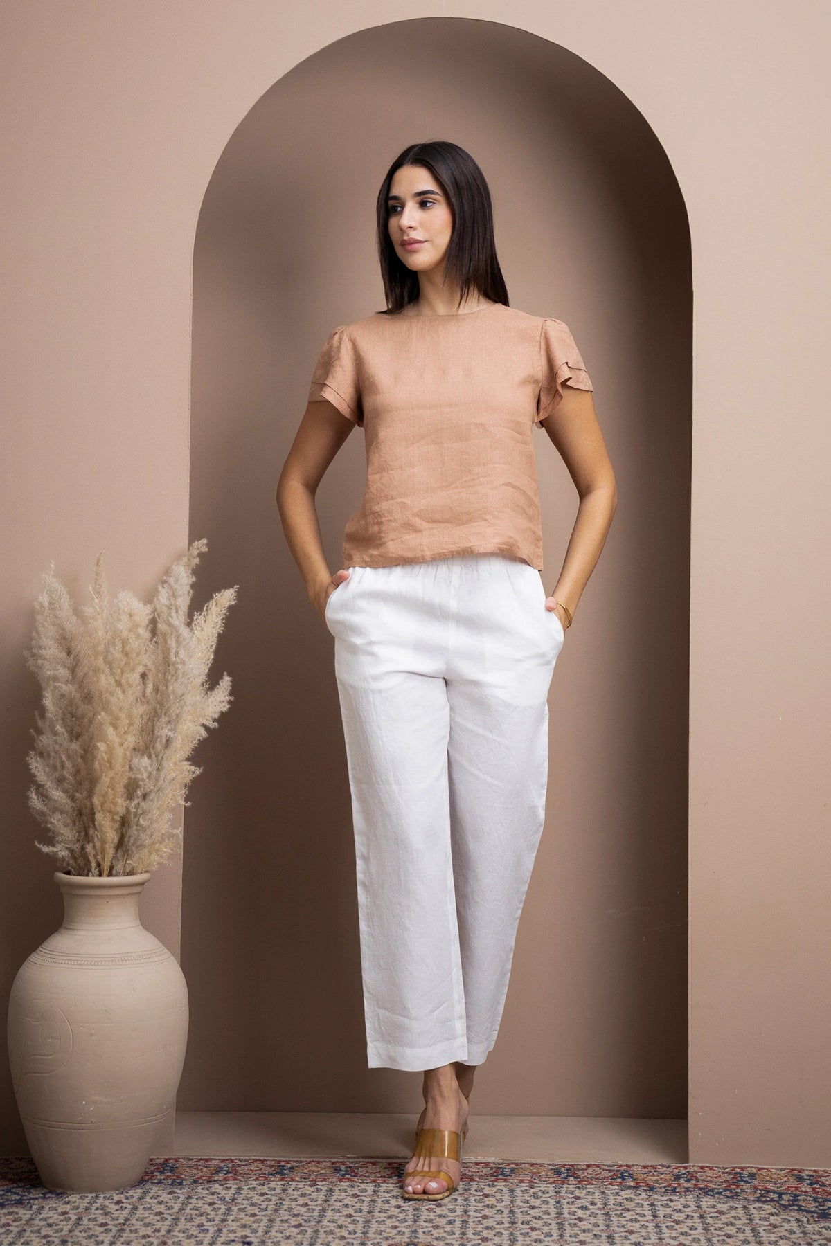 European Linen Relaxed Drawstring Pants