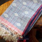 Ethically Sourced Beautiful Cotton Wrap Handcrafted by Women Artisans in India Pink Blue 30x86