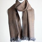 Camel Wool Scarf One of a Kind Himalayan Double Hump Bactrian Camel Wool Muffler Handwoven in Ladakh Brown 15x67
