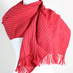 Handwoven Merino Himalayan Wool Scarf Naturally Dyed with Madder Sappanwood Red 11x52 Small