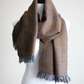Camel Wool Scarf One of a Kind Himalayan Double Hump Bactrian Camel Wool Muffler Handwoven in Ladakh Brown 15x67