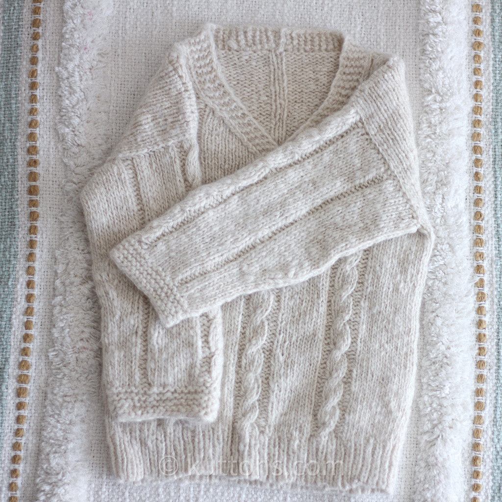 Cashmere Sweater for Babies Toddlers Handspun Handknit Ultrasoft Pashmina Cashmere Milk White