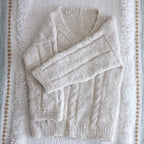 Cashmere Sweater for Babies Toddlers Handspun Handknit Ultrasoft Pashmina Cashmere Milk White