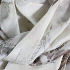 Pure Mulberry Silk Stole Eco Printed with Rose Leaves Featherweight Scarf Brown 21x72