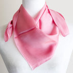 Mulberry Silk Bandana Scarf Luxurious Pure Mulberry Silk Neck Square Light Pink 24x25