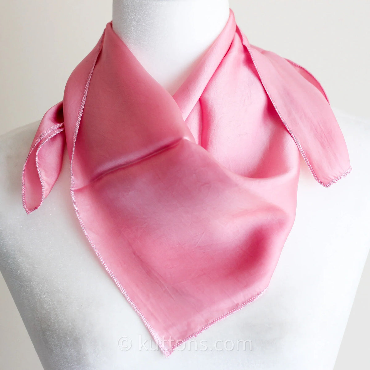 Mulberry Silk Bandana Scarf Luxurious Pure Mulberry Silk Neck Square Light Pink 24x25