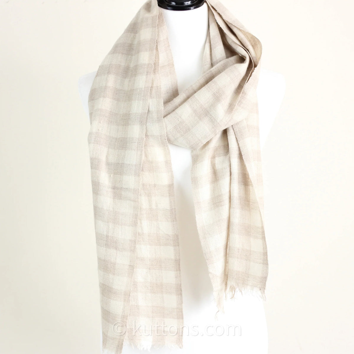 Pashmina Cashmere Scarf Soft Featherweight Pure Cashmere Wool from Ladakh Himalayas Cream 14x80