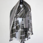 Handspun Handwoven Ethnic Desi Wool Shawl cum Throw Brown 38x86