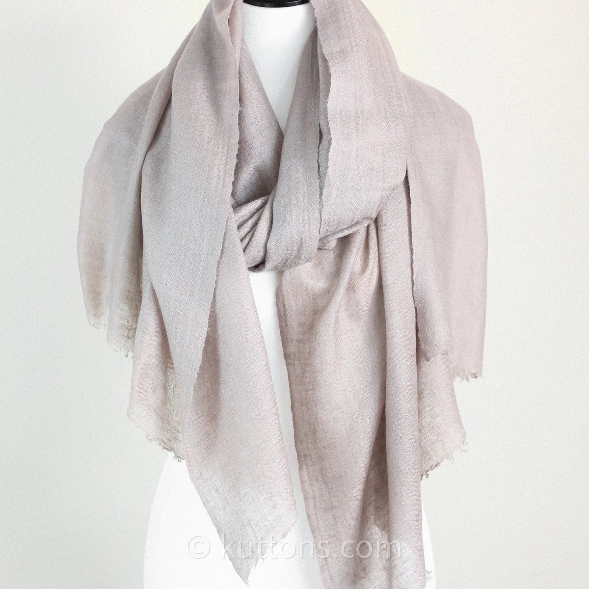 Pure Pashmina Cashmere Stole Soft Featherweight Handspun Pashmina Cashmere Wrap from Ladakh Himalayas Light Gray 29x82