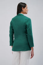 The Verde Tailored Linen Blazer Relaxed Fit European Linen Blazer for Effortless Layering