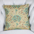 Silk Blend Decorative Cushion Cover with Exquisite Embroidery Beige 16x16