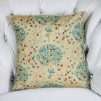 Silk Blend Decorative Cushion Cover with Exquisite Embroidery Beige 16x16