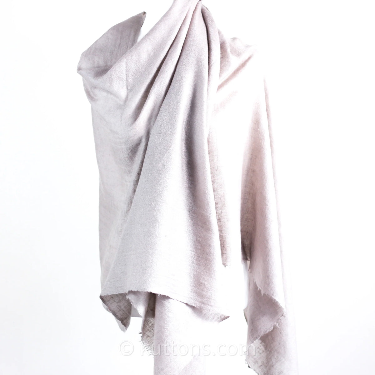 Pure Pashmina Cashmere Stole Soft Featherweight Handspun Pashmina Cashmere Wrap from Ladakh Himalayas Light Gray 29x82