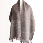 100 Pure Ladakh Yak Wool Scarf Handspun Handwoven Soft Light Stole by Women Weavers in the Himalayas Dark Brown 13x76
