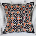 Banjara Lambani Hand Embroidered Cushion Cover Embroidered Mirrors Throw Pillow Case Black 16x16