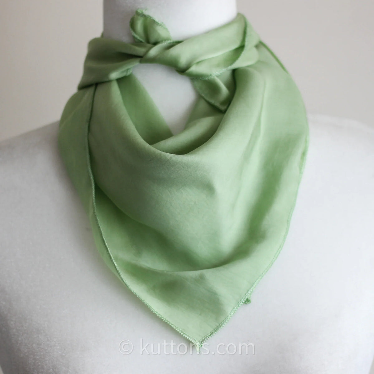 Pure Mulberry Silk Bandana Scarf Luxurious 100 Mulberry Silk Neck Square Emerald Green 24x25
