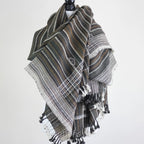 Handspun Handwoven Ethnic Desi Wool Shawl cum Throw Brown 38x86