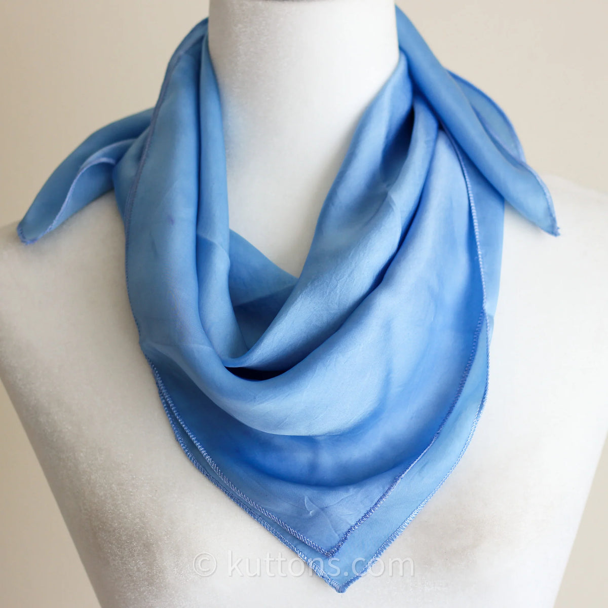 Mulberry Silk Bandana Square 100 Mulberry Silk Neck Scarf Sky Blue 24x25