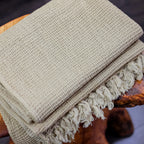 Naturally Dyed Waffle Weave Handwoven Pure Cotton Towel Bath Room Natural Decor Mustard 20x58