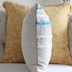 Handwoven 100 Cotton Throw Pillow Cover Decorative Hand Knotted Cushion Cream 18x18