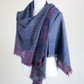 Ethically Crafted Cotton Scarf Hand Spun Hand Woven Artistry with Azo Free Vat Dyes Blue Maroon 25x78