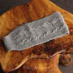 Pashmina Cashmere Headband Handspun Cable Handknit in Ladakh Himalayas Natural Brown