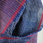 Ethically Crafted Cotton Scarf Hand Spun Hand Woven Artistry with Azo Free Vat Dyes Blue Maroon 25x78