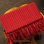 Handwoven Merino Himalayan Wool Scarf Naturally Dyed with Madder Sappanwood Red 11x52 Small