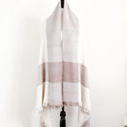 100 Pure Pashmina Cashmere Shawl 2 Ply 356 gm Handspun Handwoven Full Size Cashmere Shawl Wrap Made by Women Weavers of Ladakh Himalayas Brown Cream 38x75
