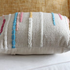 Handwoven 100 Cotton Throw Pillow Cover Decorative Hand Knotted Cushion Cream 18x18