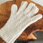 Cashmere Gloves for Women Handspun Handknit 100 Pashmina Cashmere from Ladakh Himalayas Milk White