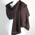 100 Pure Ladakh Yak Wool Scarf Handspun Handwoven Soft Light Stole by Women Weavers in the Himalayas Dark Brown 13x76
