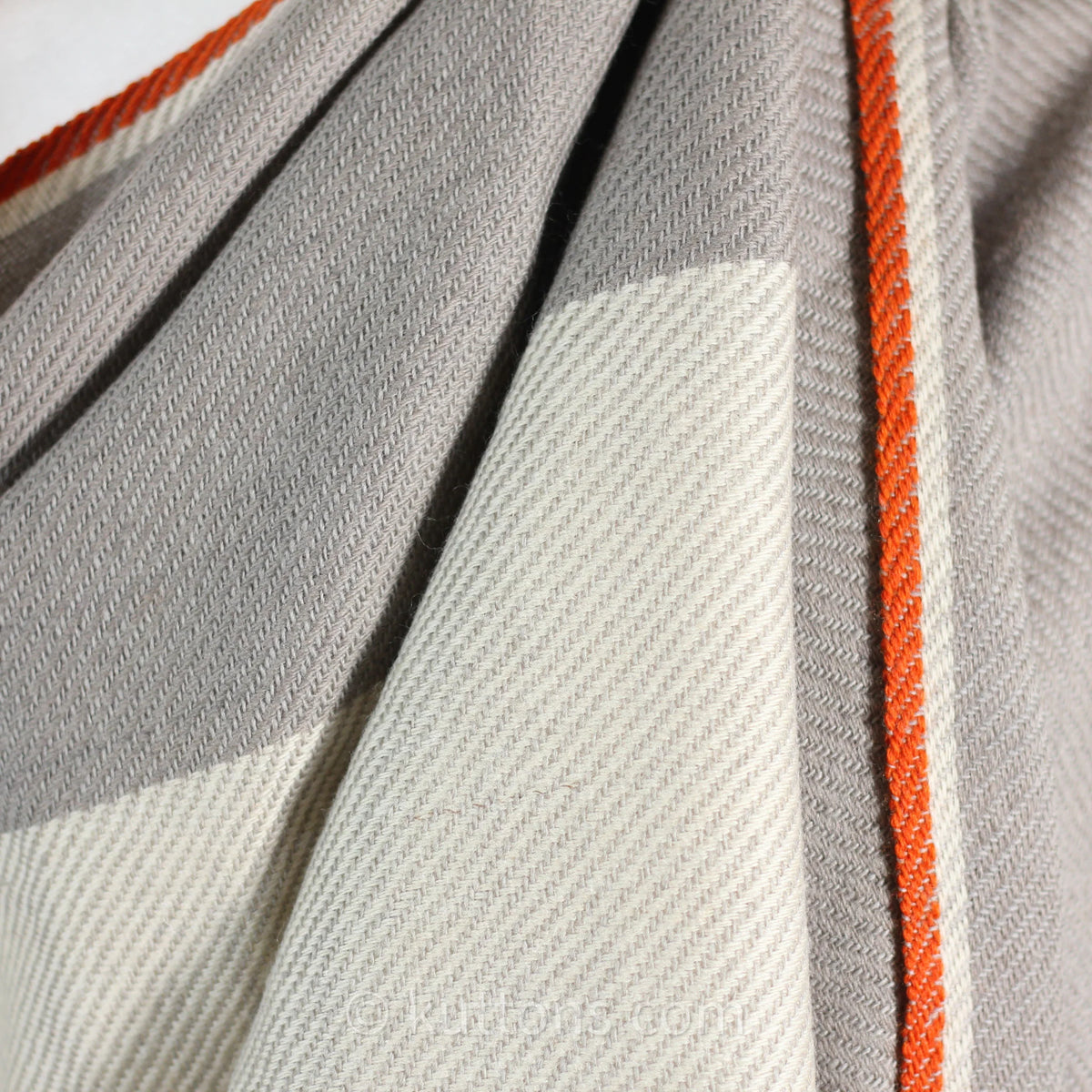 Handwoven Merino Himalayan Wool Stole Naturally Dyed Wrap with Tea Tesu Flowers and Harada Cream Gray 21x80