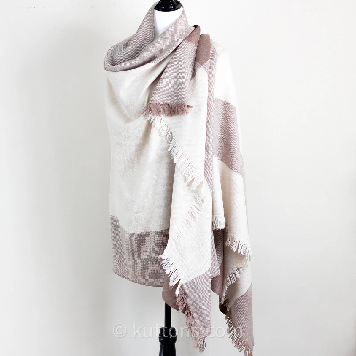 100 Pure Pashmina Cashmere Shawl 2 Ply 356 gm Handspun Handwoven Full Size Cashmere Shawl Wrap Made by Women Weavers of Ladakh Himalayas Brown Cream 38x75
